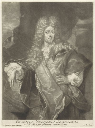 Portrait of Ernst Wilhelm Londicer by Pieter Schenk (I), 1670 - 1713 by Peter Schenk the Elder